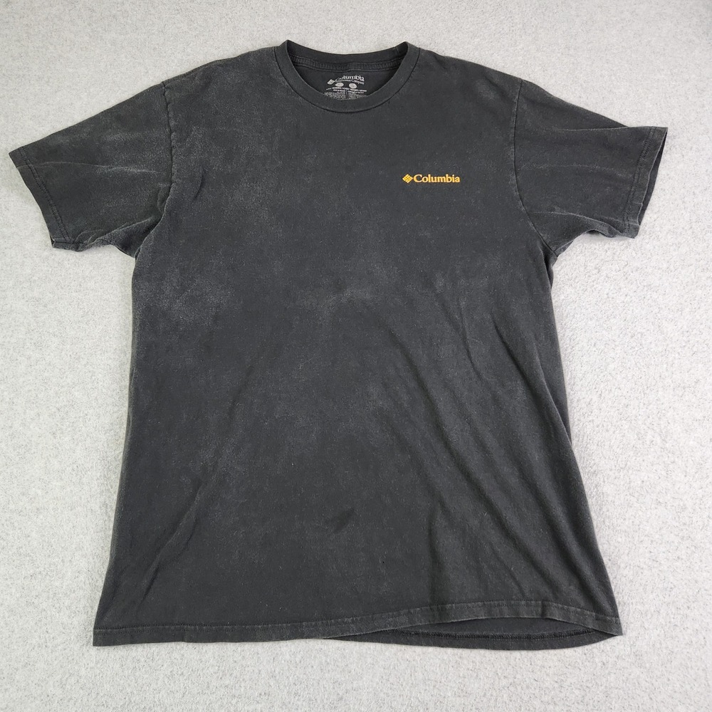 Columbia T-Shirt Mens Large Black Cotton Always Outside Graphic Short Sleeve Tee